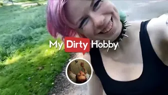 Horny blonde punk Elli Young fucks outdoors in the park with a user