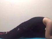 【素人個人撮影】筋トレ後のストレッチ(柔軟/スポーツウェア/二の腕/20代/Eカップ/巨乳/日本人/人妻/新妻/Japanese/asian/amateur/stretch/big tits)