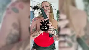 EXPERIENCED LADY takes messy chocolate sauce licking challenge