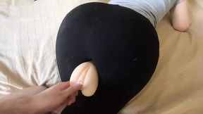 Fuck Toy and Cum on Leggins