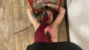 Trample My bitch carelessly with My sexy patent leather heels