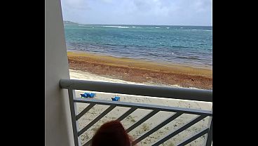 Having sex with my wife on a balcony hotel on a island