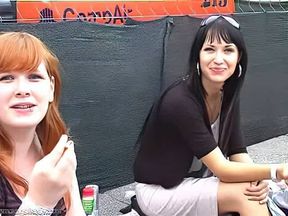 Smoking Sweeties 03 Nadine and Pia smoking at the tracks