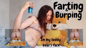 Farting and burping in my teddy bear's face