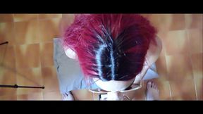 MILF with Sunglasses Gives a Blowjob with a POV Facial