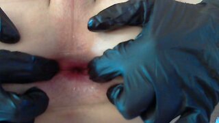 Destroy Me While I Play with Red Butt Plug and Glass Toy, Stretching for Fisting and Enjoyment