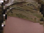 Soldier rides dildo for FIRST TIME!!