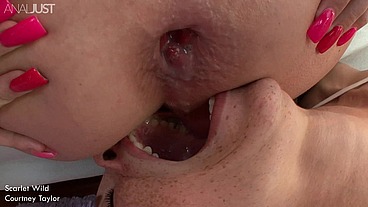 Courtney Taylor Gets Anal Creampie And Scarlett Wild Licks It Out