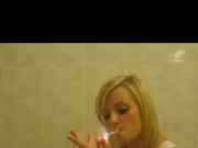 amateur smoking in bathtube