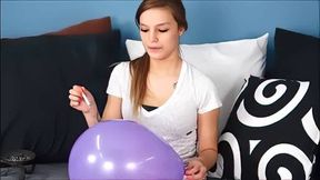 Danielle ballon popping and smoking