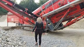 Grandma Is Walking Around in a Gravel Pit Wearing Sheer Leggings!