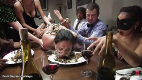 Titty hoe banged at dinner party
