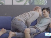 Horny Boy Oliver Earns A Load Of Logan's Cum On His Chest!