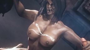 Mileena’s 3D Hentai Handjob & Cowgirl Action With Demon Lovers
