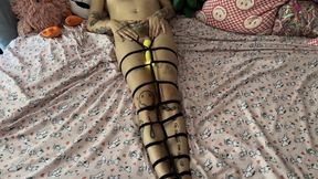 rope bunny cums four times