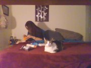 Couple smoking and cuddling