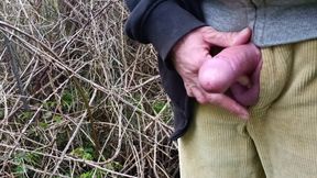 Outdoor Pissing Wearing Cords, Masturbating and Cumming in the Woods - Rockard Daddy