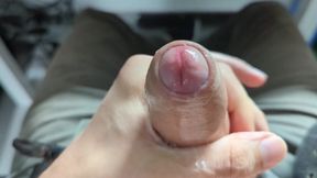 Playing with Lots of Precum Dripping Out of My Horny Dick with Moans and Cumshot