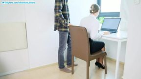The Secretary Spanked Instead Of Being Fired, Pleasuring The Boss