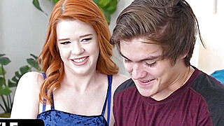 Passionate redhead slut Ariel Darling gives young nerd the best night of his life