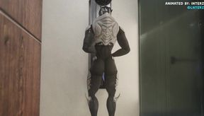 Male Turian Shower Grows His Monster Muscle Dick to Gay Alien Expansion