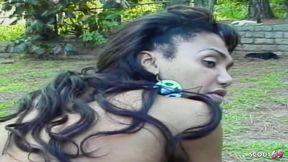 Skinny Guy with Big Tits Latina Tranny Secretly Fucked Anally Outdoors