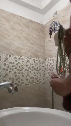 Indian Desi Muscular Guy Masturbates at Night.