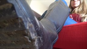 GABRIELLA - Lick the mud from my flat boots! - Muddy boots cleaning with tongue - INSANE CLIP!