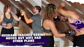 Husband Teaches Boxing Moves but Wife Had Other Plans! (SUB ENG 1080p) FEMALE BOXING, WRESTLING, FIGHT