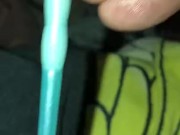 Lil dick sounding with paint brush