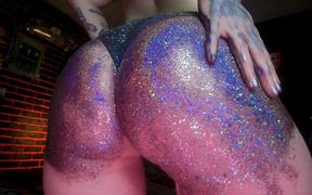Alternative Girl Oil Massaging a Butt and Spanking by Glitters