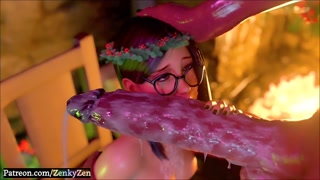 Hentai Big dick deepthroat cum inside