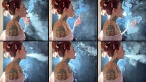 Story time, profile view, powersmoking, reinhales and talking exhales.