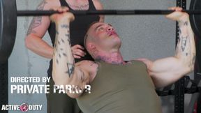 Beefy Tatted Soldier Raw Fucks Horny Jock = ActiveDuty