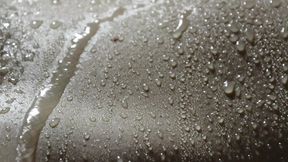 Russian beauty in underwear erotically sucks a large barrel