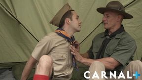 ScoutBoys Defined Scoutmaster barebacks ultra-cute bald lad in tent