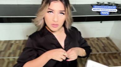 Hot blonde real state agent fucks her clients dick, wet pussy fucked balls deep - Naty Delgado