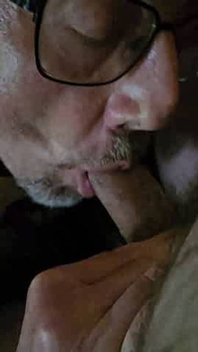 Andrew sucks married guy's cock while wife is away