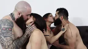 Foursome Swingers with Double Anal Creampie! - with Lady Snow, Lord Kenobi, Iron-biker