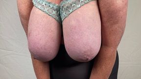 Mrs Mature Feet Showing You Her Granny Girdle, Her Big Boobs and Her Pussy.