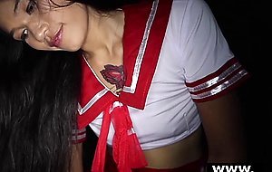 Real amateur Thai wifey in school uniform gets crempied