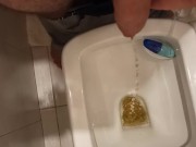 Pissing in the toilet. Писаю и массирую головку члена. Оближи мои пальцы...