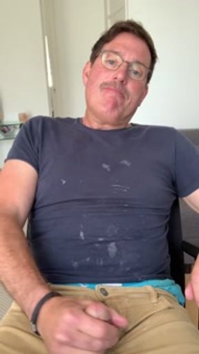 Me jerking off after edging all day. I have a mustache here.