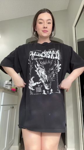 Transexual milf shows off her ass