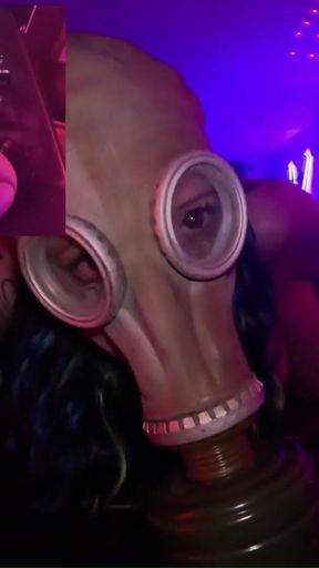 Thrilling moment from &quot;Gas mask breath control - fuck machine orgasm&quot;