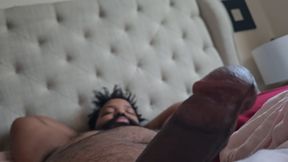 Thick Black Daddy Jerks Off Morning Wood