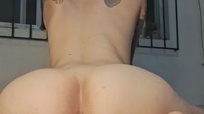 Transman fucks himself on live camera