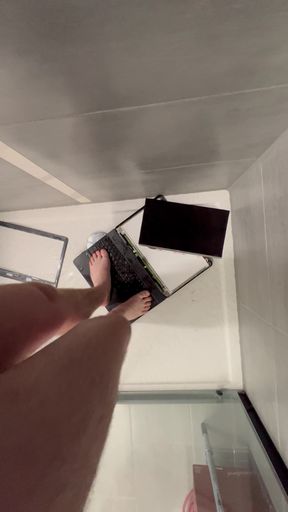Pee on my laptop and crush it barefoot