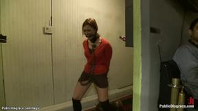 ”Slave pulling steel ball in public”