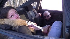 Footjob in car (HD)